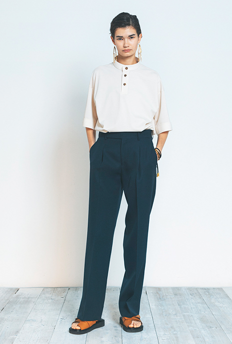 THE RERACS(ザ・リラクス)バンドカラーポロシャツBANDCOLLAR POLO SHIRT(EC)