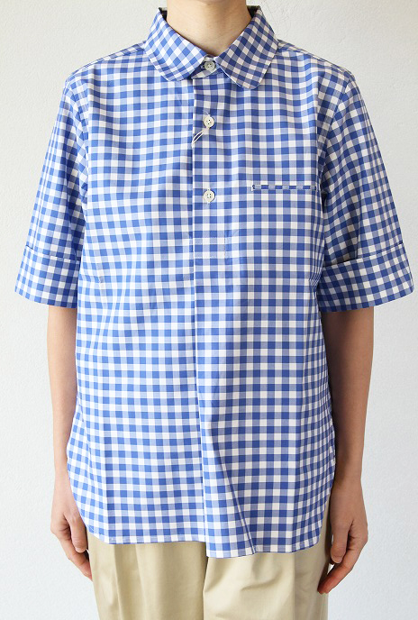 tannossa(タンノッサ)ラウンドカラーシャツ(gingham)