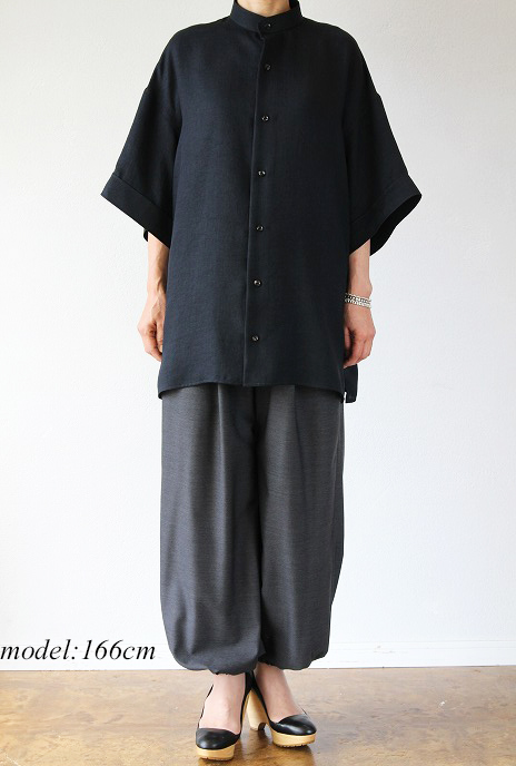 THE RERACS(ザ・リラクス)バンドカラービッグシャツBAND COLLAR BIG SHIRT(DNV)