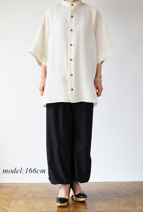 THE RERACS(ザ・リラクス)バンドカラービッグシャツBAND COLLAR BIG SHIRT(EC)