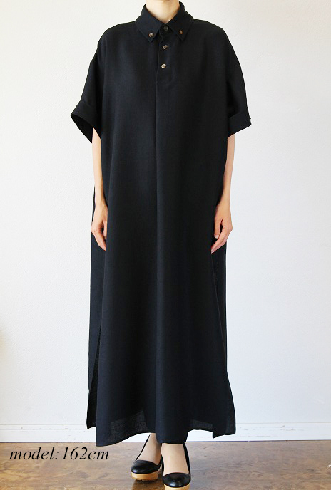 THE RERACS(ザ・リラクス)ボタンダウンドレスBUTTON DOWN DRESS(DNV)