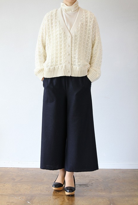 Porter des boutons(ポルテデブトン)ワッフルニットカーディガン